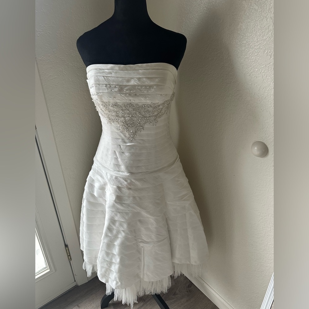 Strapless White Wedding Dress with Beaded Detail